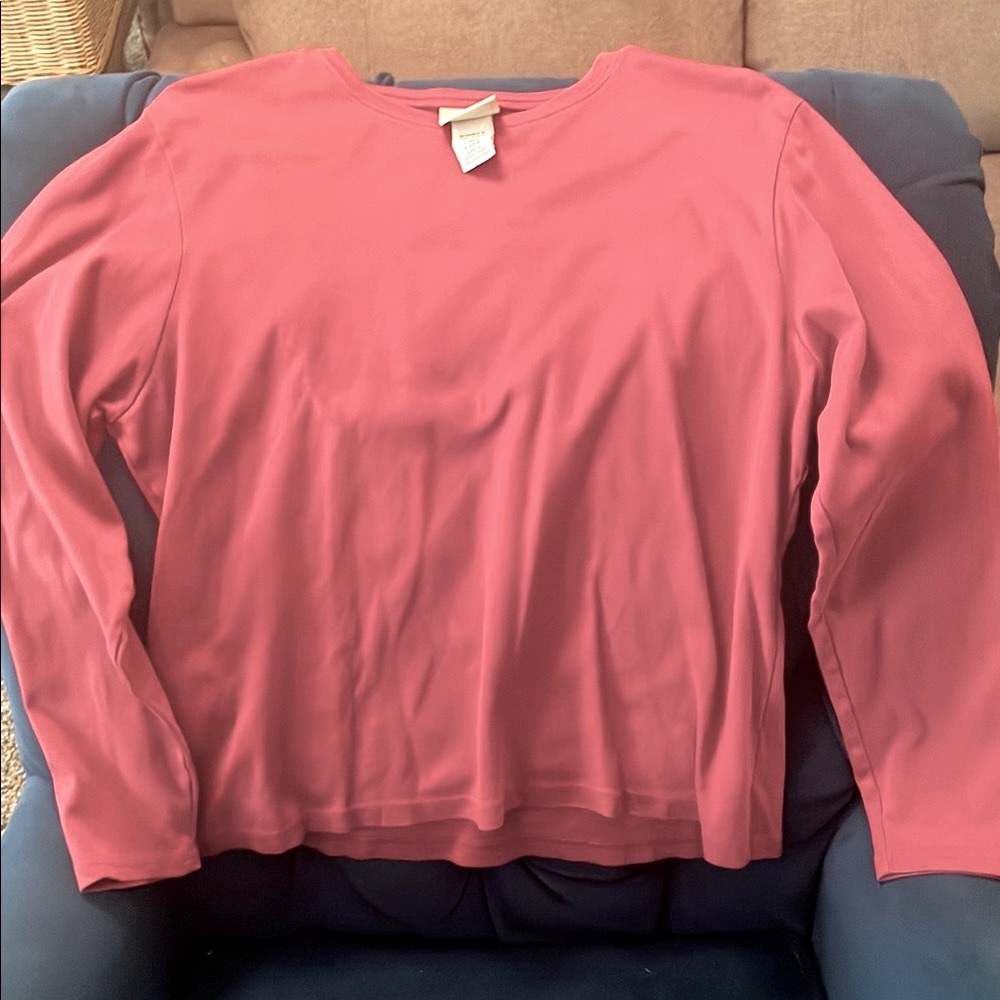 LL Bean LG Burgundy Long Sleeve Relaxed Shirt